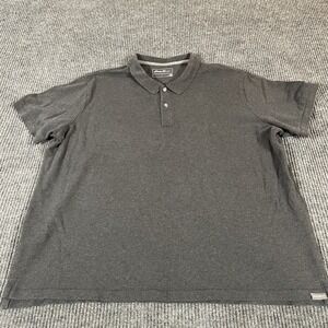 Eddie Bauer Polo Shirt Mens 2XL Gray Short Sleeve Classic Cotton‎ Casual Comfort